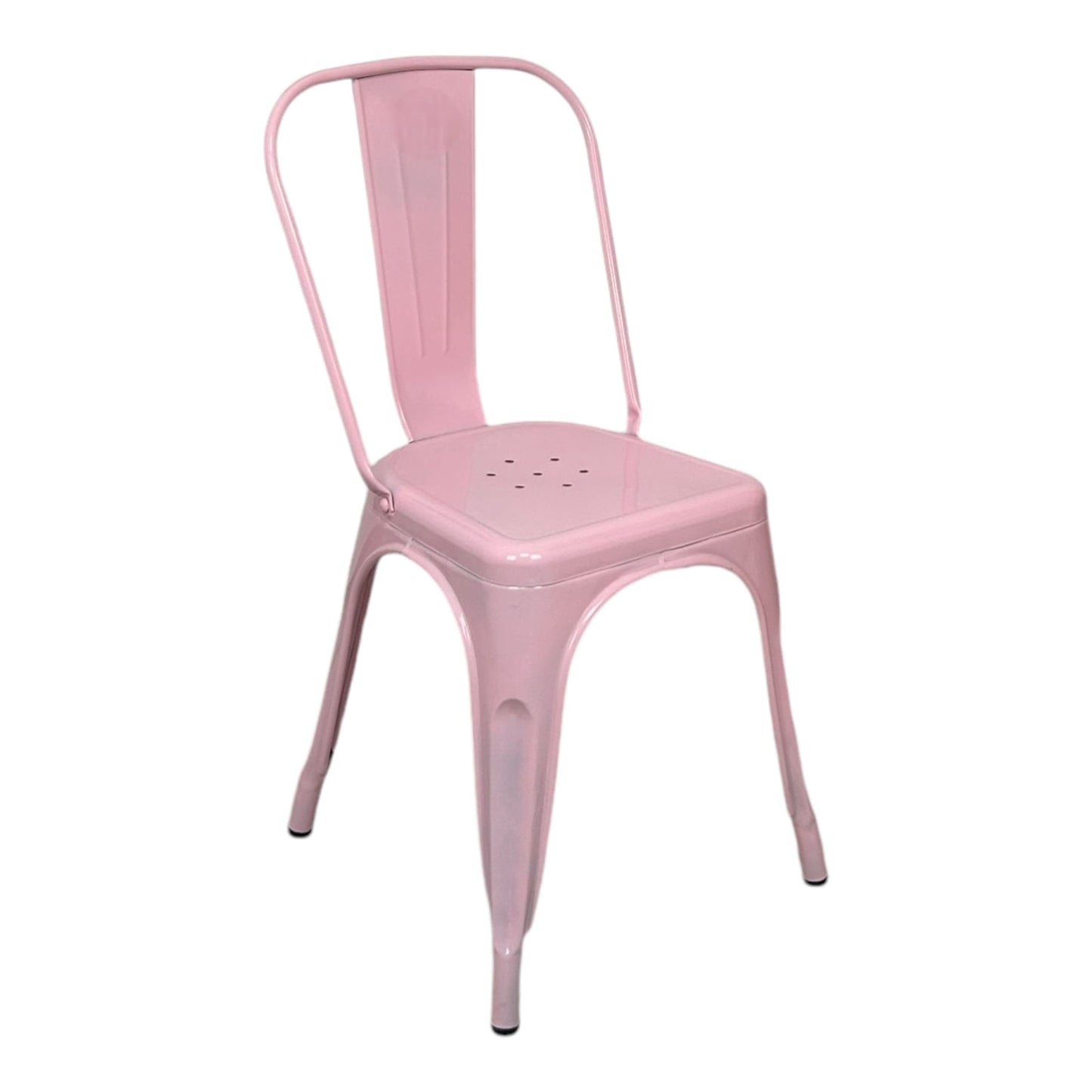 Silla Apilable de Acero Color Rosa