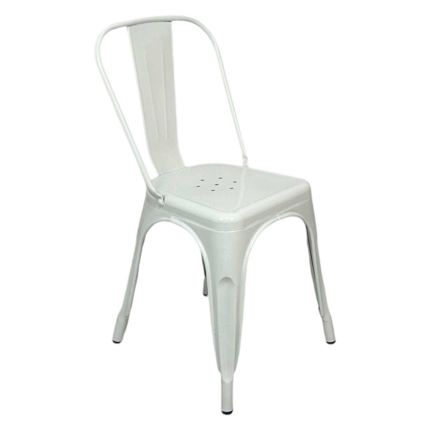 Silla Apilable de Acero Color Blanca